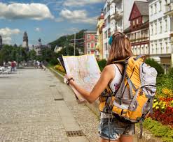 tourist holding a map